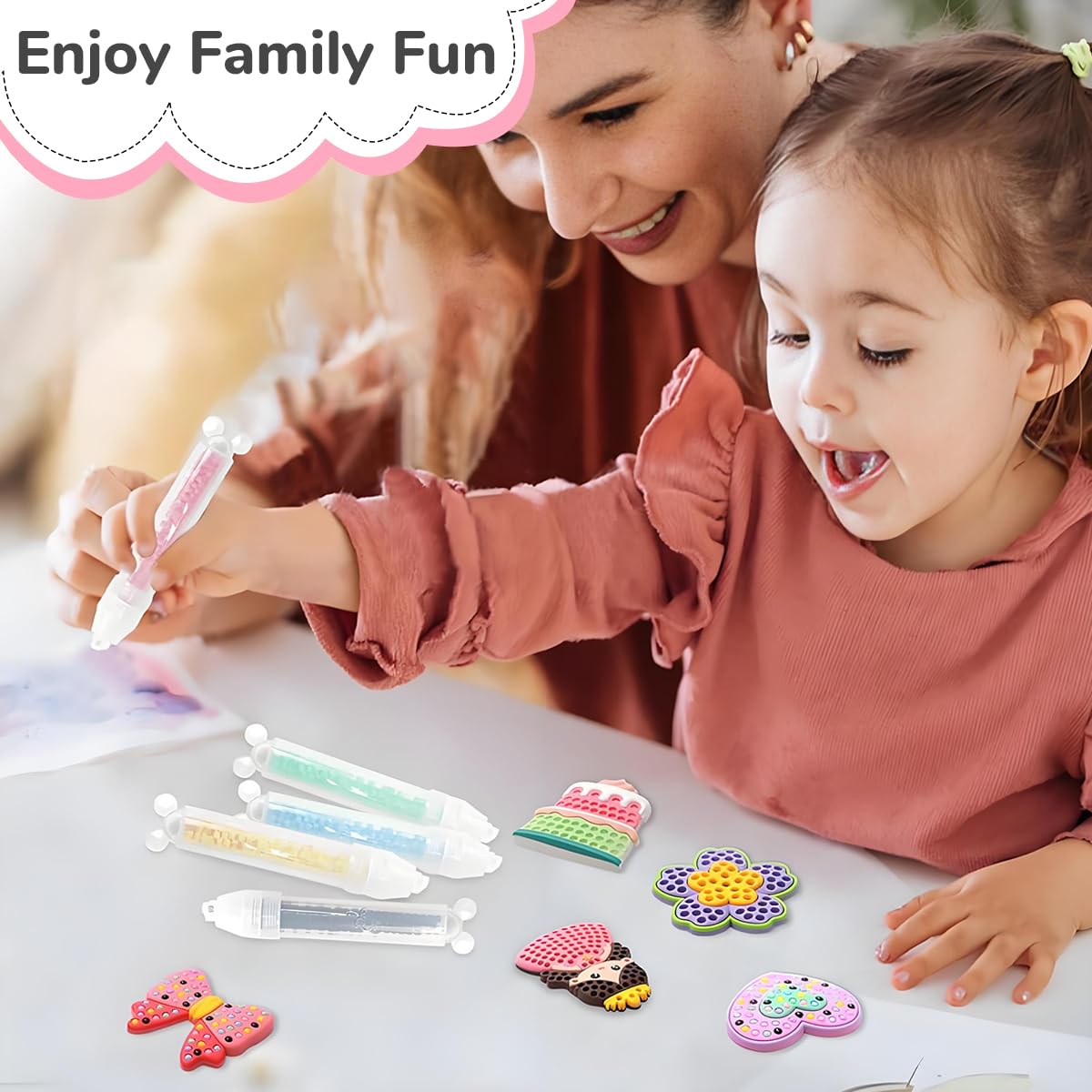 PATPAT Diamond Painting Kit for Kids with 4 Color Bead Pens and Design Boards | Creative Princess Art Gift