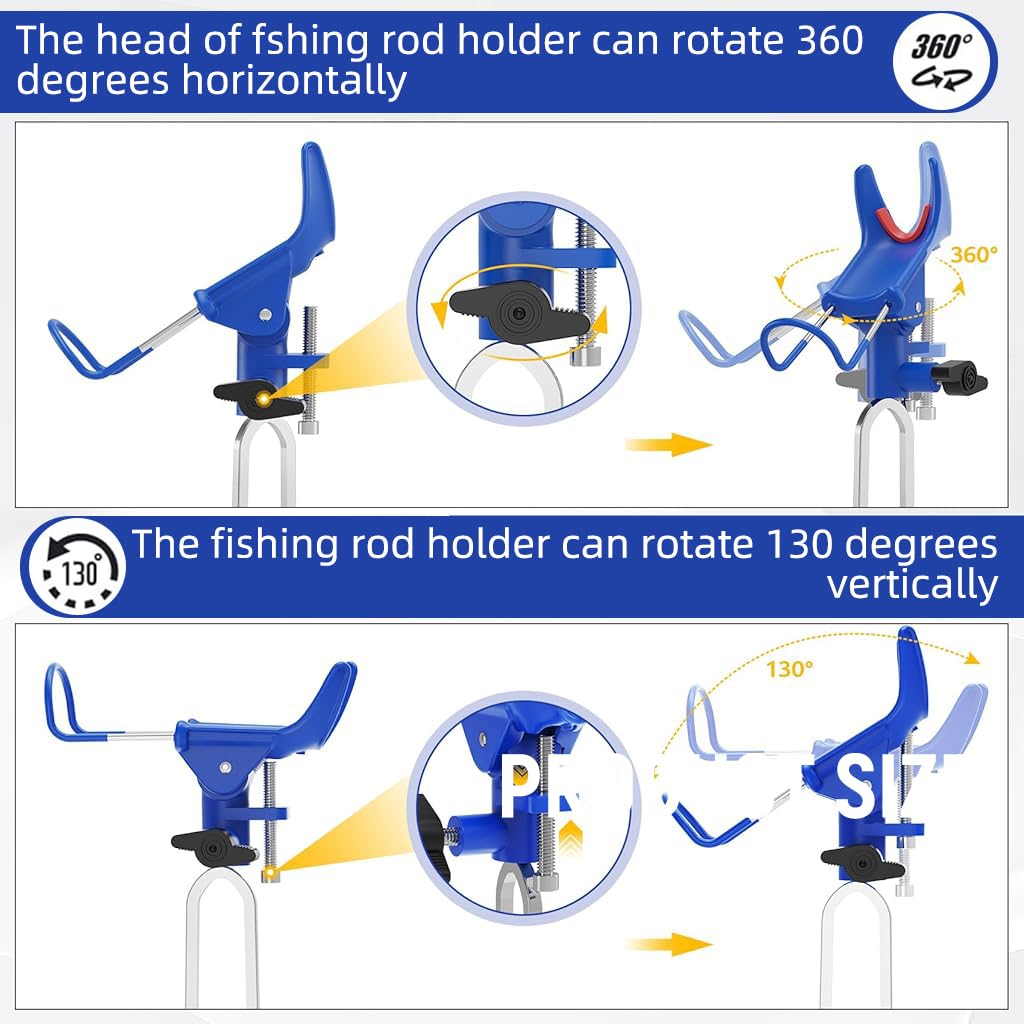 Proberos Fishing Rod Holder for Bank Fishing with 10.6 in Sharp Spikes and Adjustable Tilt | Reinforced Nylon Ground Stand