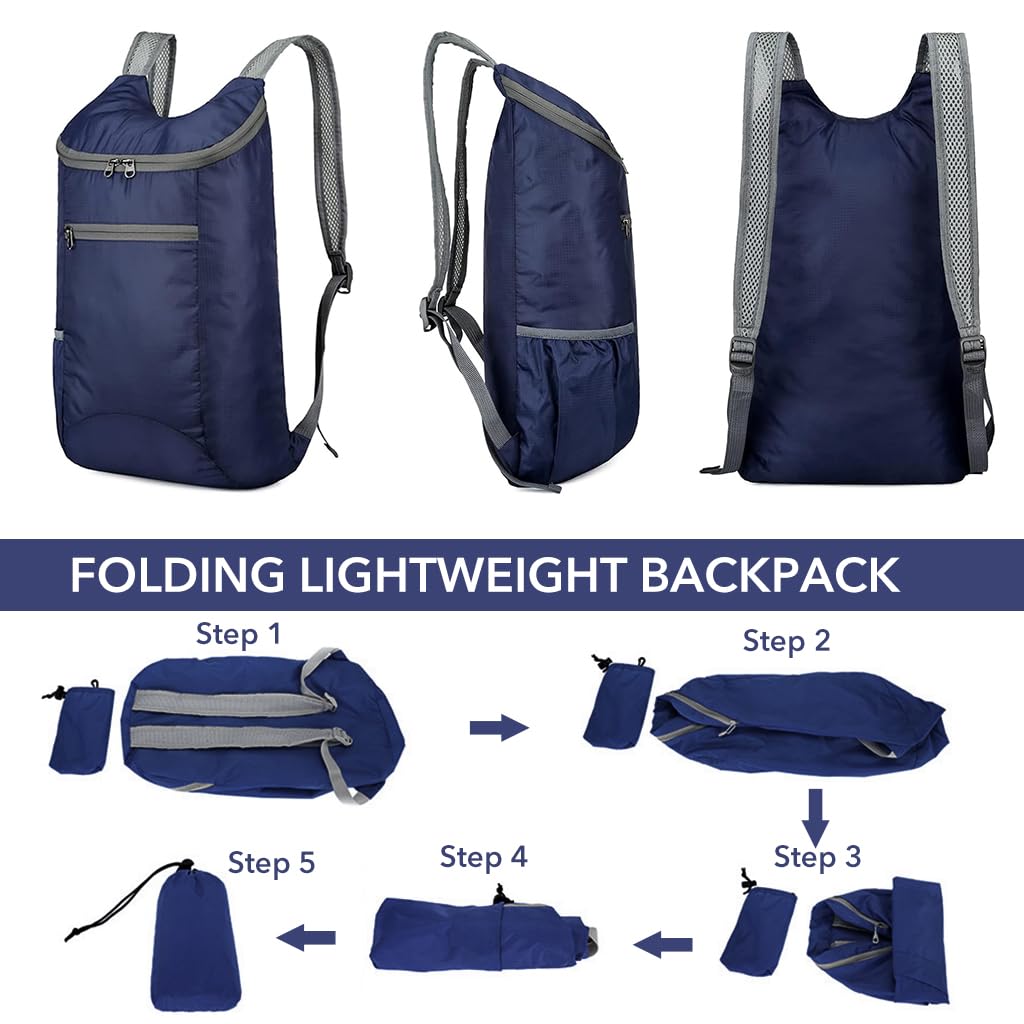 GUSTAVE Travel Backpack for Hiking and Camping with Foldable 20–35L Design | Water Resistant