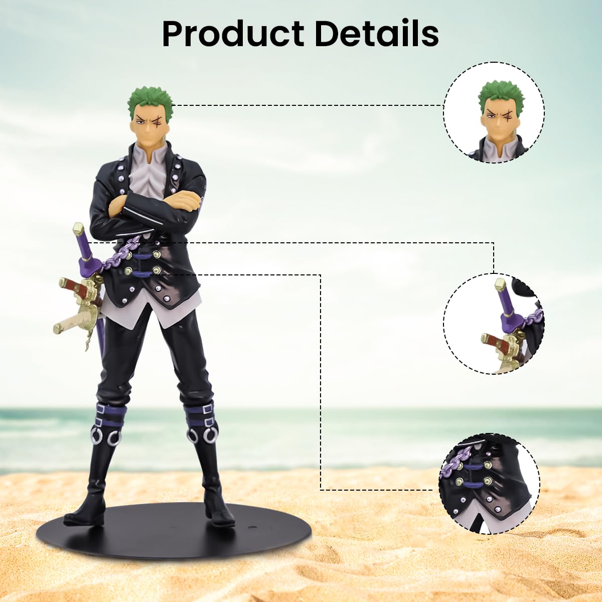 PATPAT Roronoa Zoro Action Figure for Desk and Room Display with PVC Build | Gift for One Piece Fans