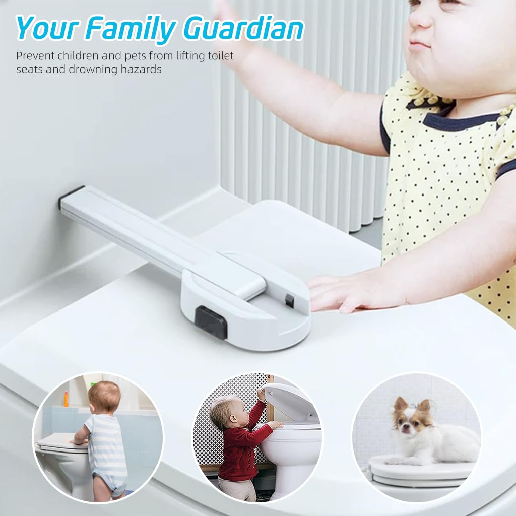 SNOWIE SOFT® Toilet Seat Lock Child Proof Toilet Lock for Toilet Lid Baby Safety Products Prevent Baby from Pinching Hands Universal Utility Toilet Accessories