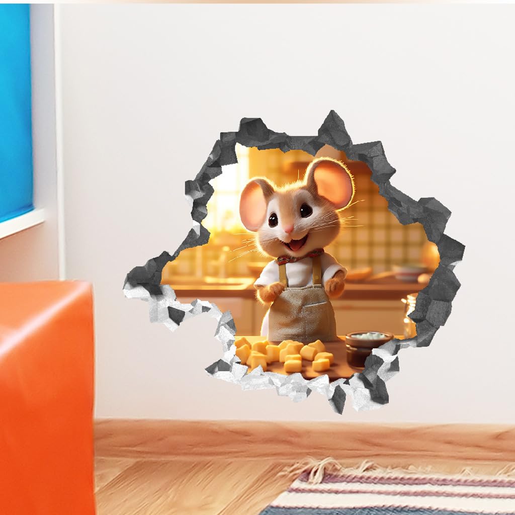 HASTHIP 3D Cartoon Wall Stickers for Kids Rooms with Waterproof Peel and Stick Design | 6Pcs 5.9 in Removable Decals