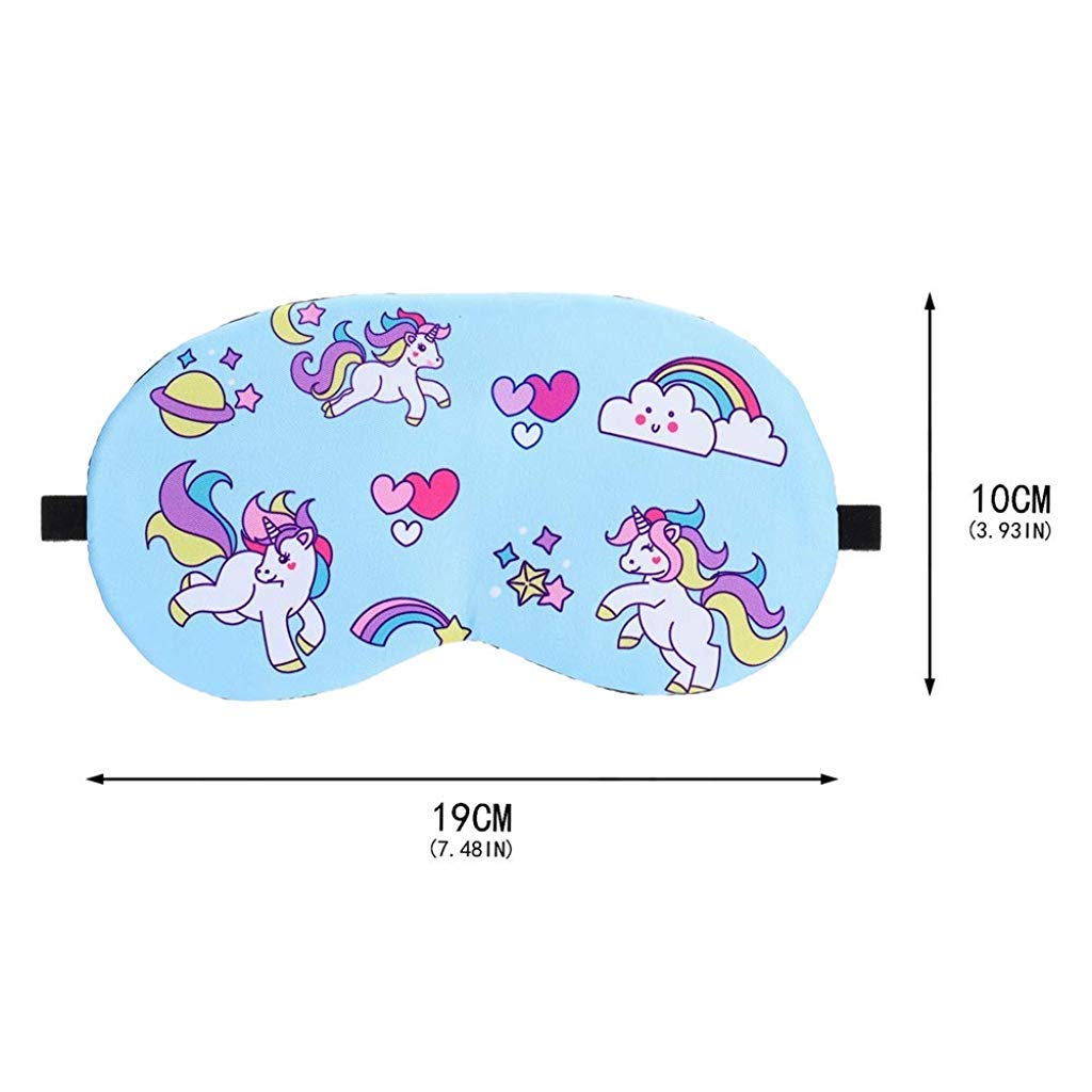 PALAY® 5 Pieces Unicorn Eye Cover, Cute Sleeping Mask Lightweight Eye Mask Eye Shade Soft Plush Blindfold for Women Girls