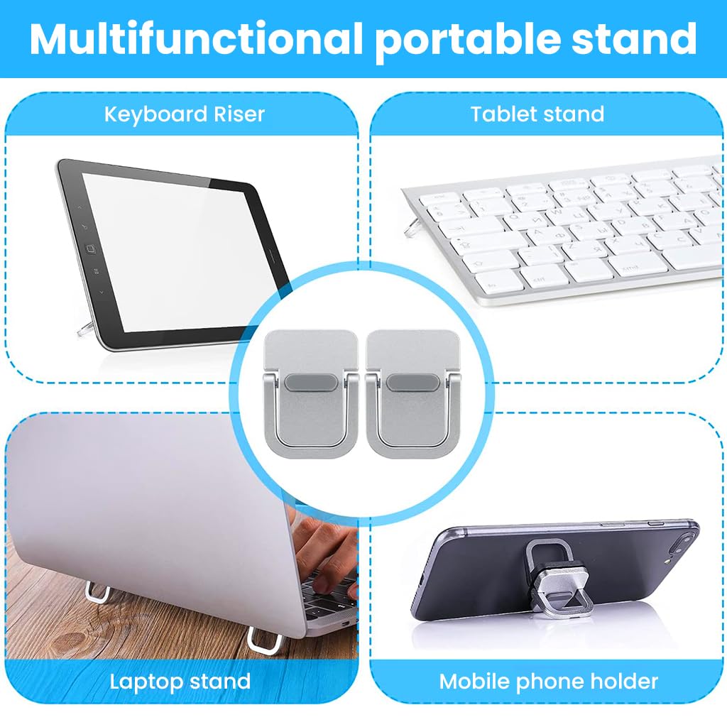 ZORBES Mini Laptop Riser Stand for Ergonomic Typing with 2pc Self Adhesive Design | Aluminum Alloy Cooling Support