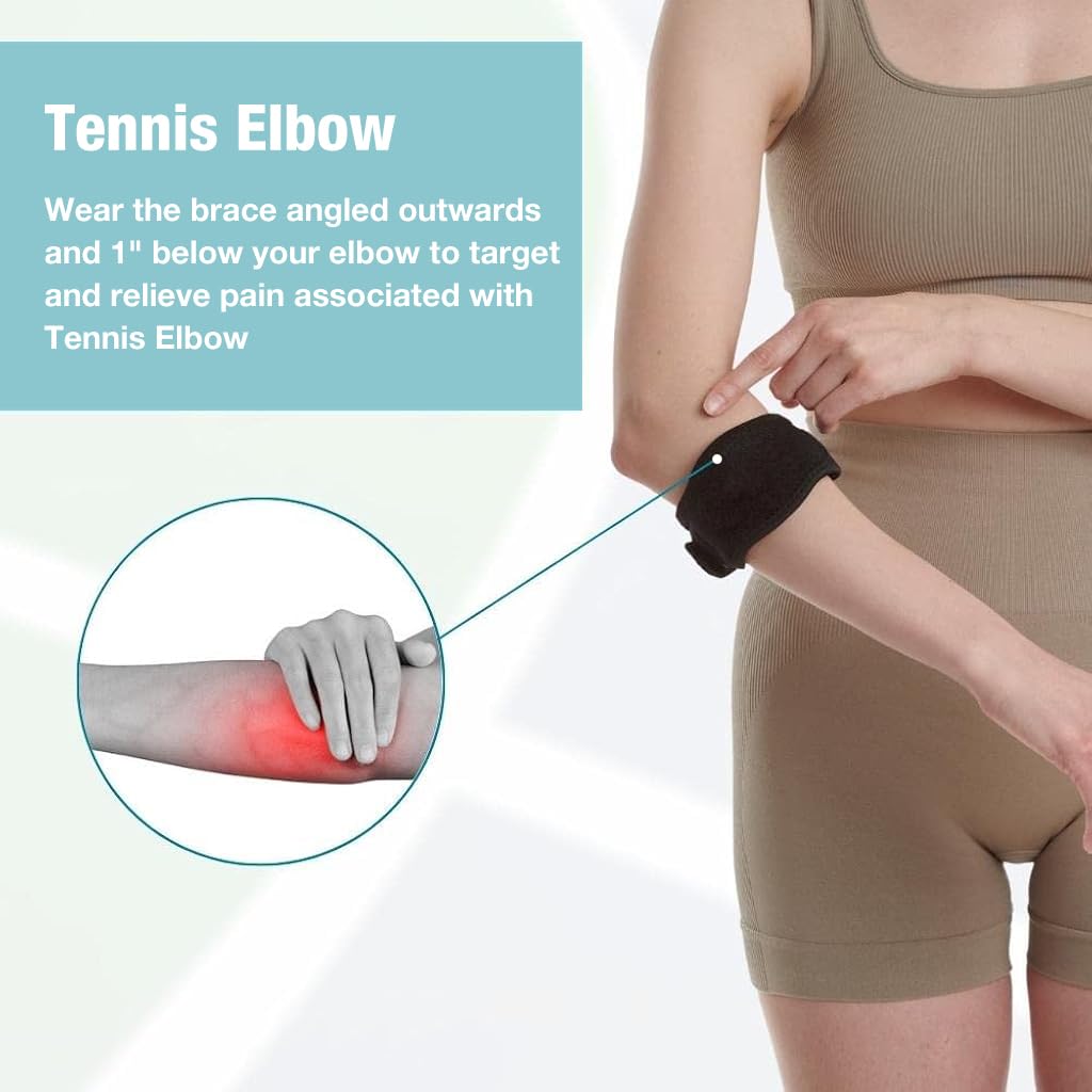 PROBEROS Tennis Elbow Support for Pain Relief with Adjustable Compression Pad | Breathable Non Slip Strap