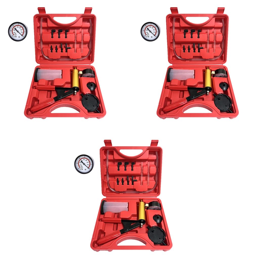 STHIRA Auto Brake Bleeding Kit for Car and Motorcycle Repair with Vacuum Gauge | 3 PCS