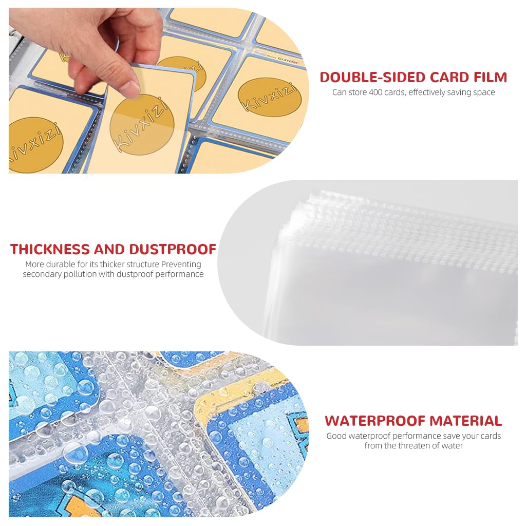 PATPAT Trading Cards Binder for 400 Cards with Waterproof PU Hard Shell Black | Kids Gift