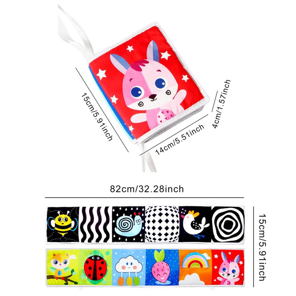 SNOWIE SOFT Rabbit Baby Toys Cloth Book for Sensory Play and Early Learning | Washable Soft Toy for 0–12 Month Babies