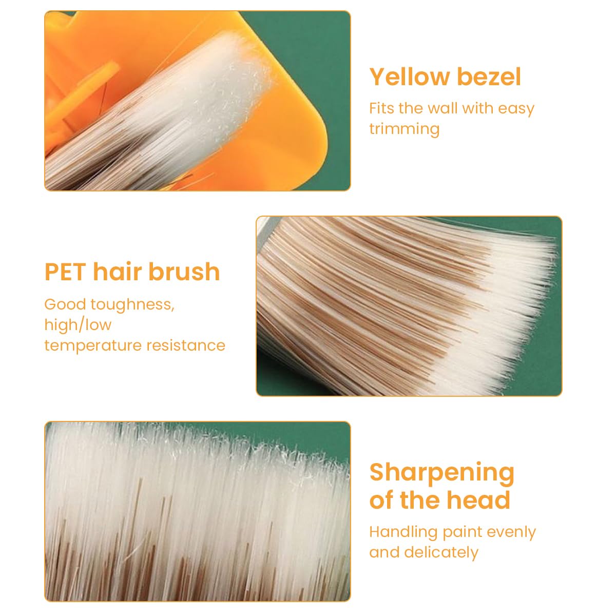 Edger Paint Brush for Wall and Trim Painting with Flexible Edge Aligner and PET Bristles