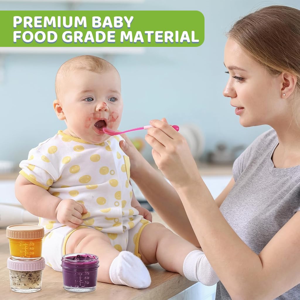 HASTHIP Salad Dressing Container Set for Seasonings and Jam 6 Pcs 4 Oz Glass Jars with Lids