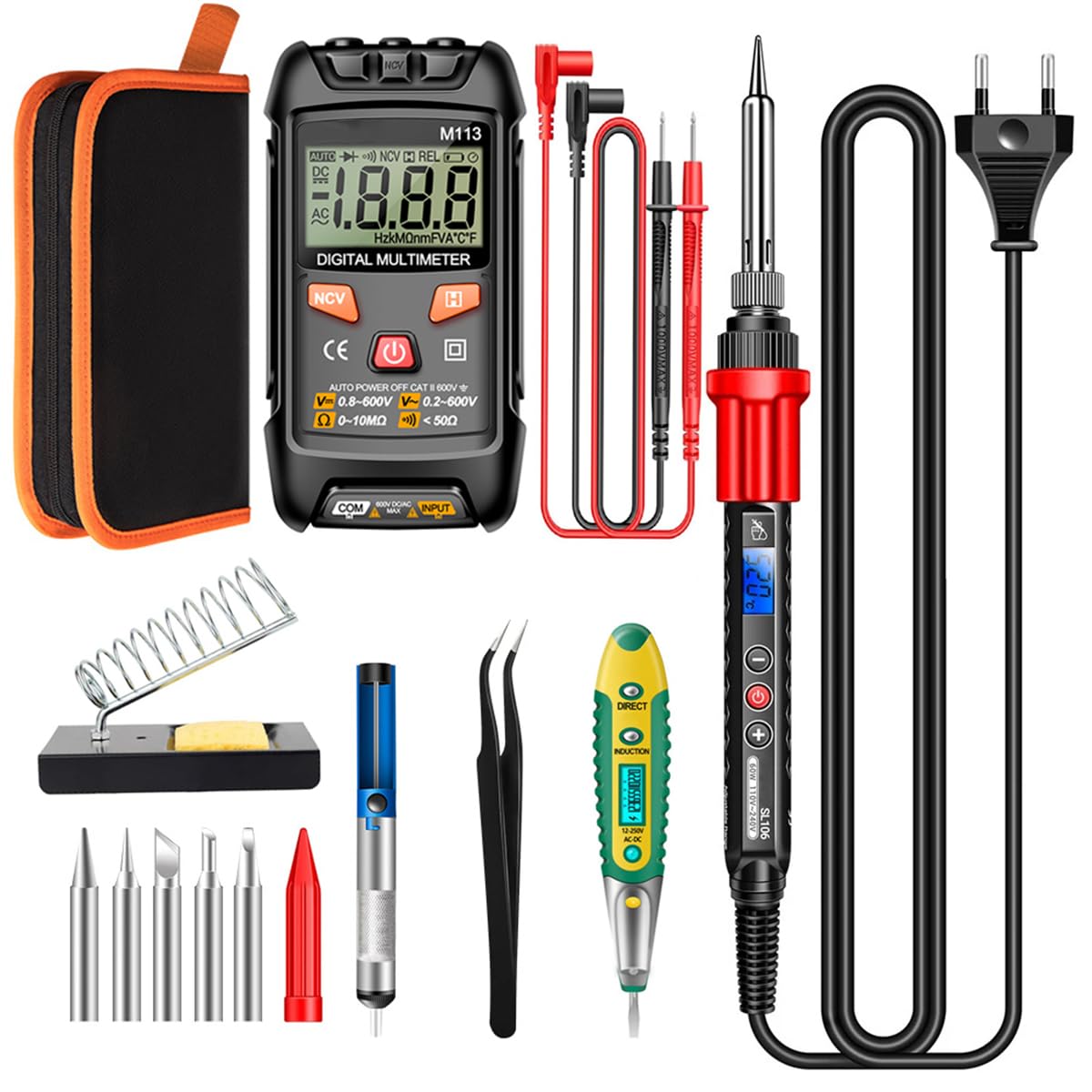 Serplex® Electronics Soldering Iron Kit 60W Digital LCD Solder Gun with ON/OFF Switch Adjustable Temperature Controlled Fast Heating Thermostatic Design Welding Tools (Battery Not Included)