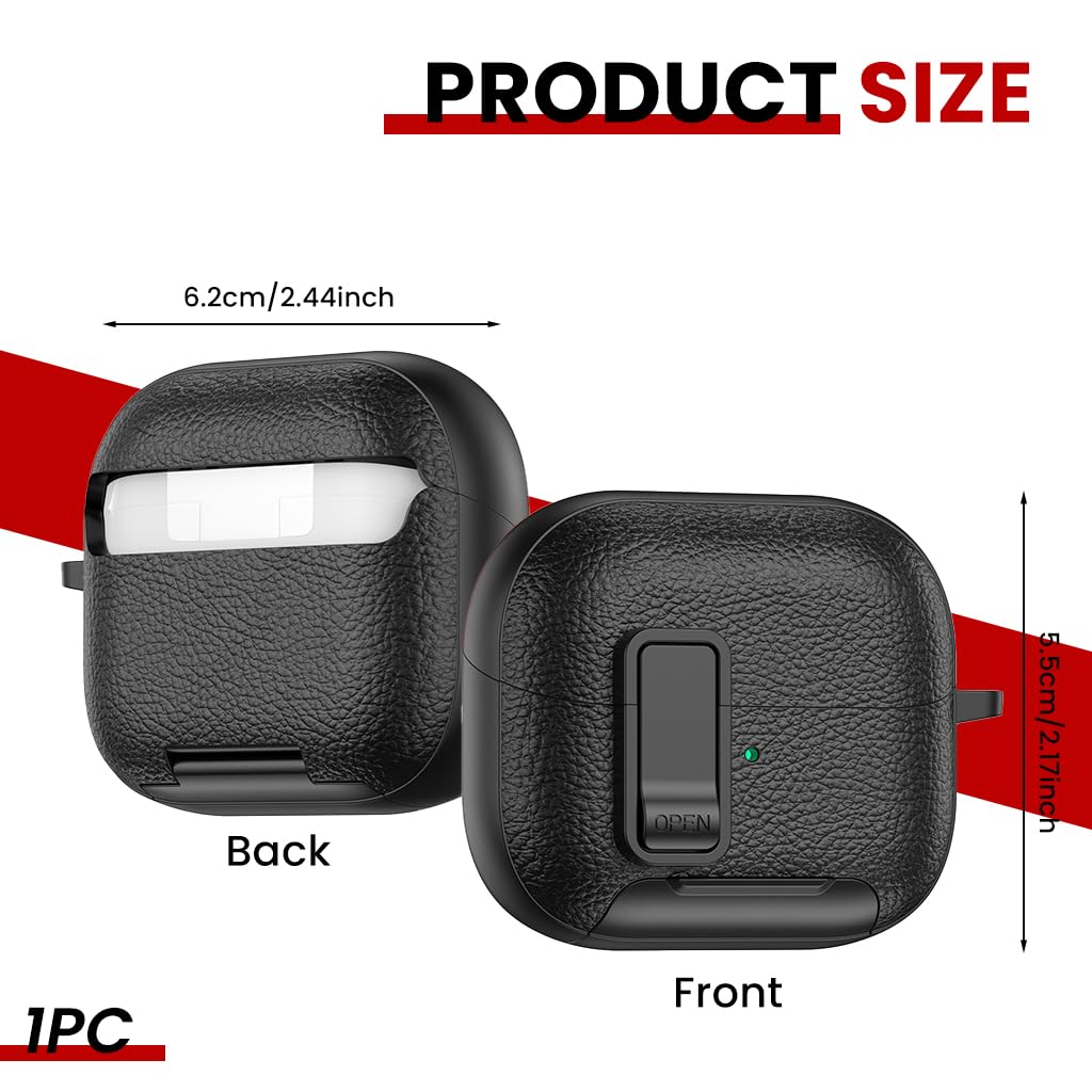 ZORBES Galaxy Buds 3 and 3 Pro Case Cover with Lock and Flip‑Up Lid | Textured Anti‑Scratch Rubber Protection