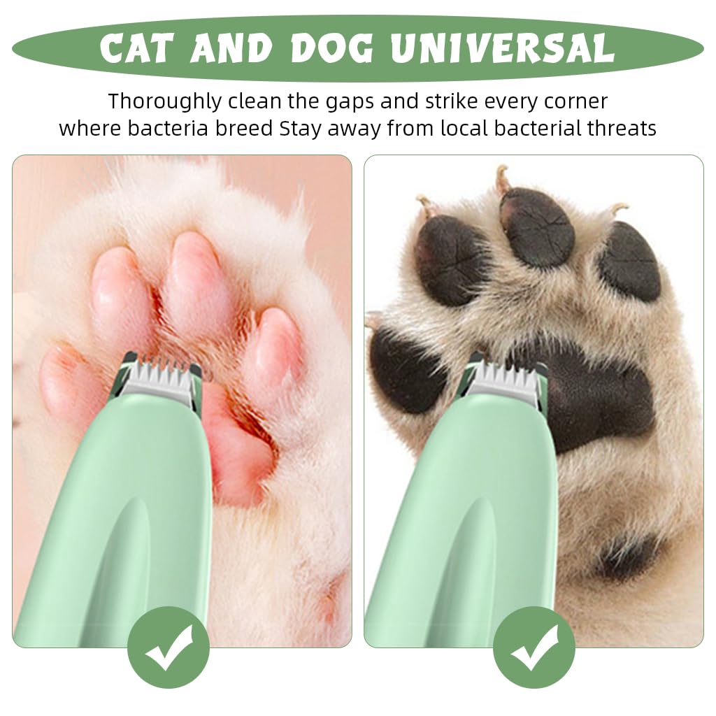 Qpets Dog Paws Hair Trimmer for Precise Grooming with LED & UV Light | 16cm Low Noise USB Tool