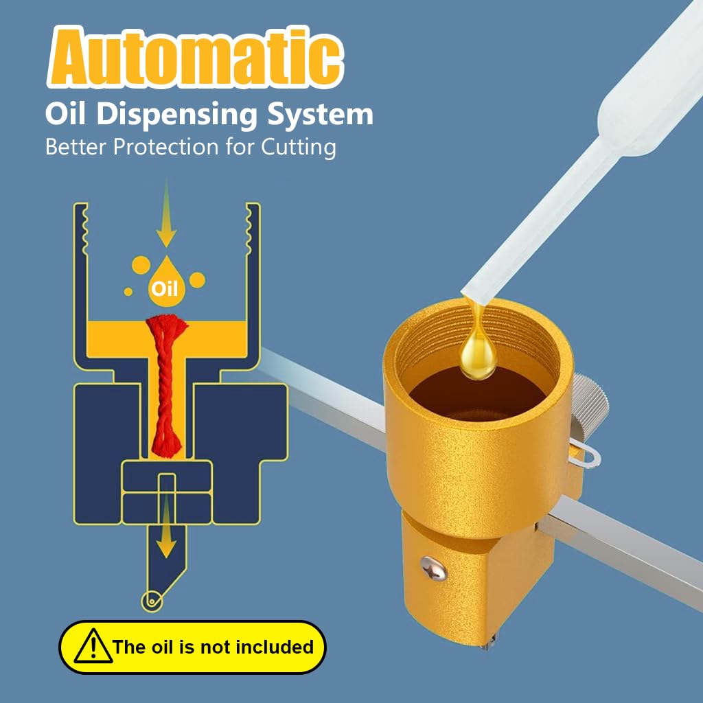 Serplex Glass Circle Cutter for Professional Cutting with 24 in Range and 360° Rotatable Alloy Blades