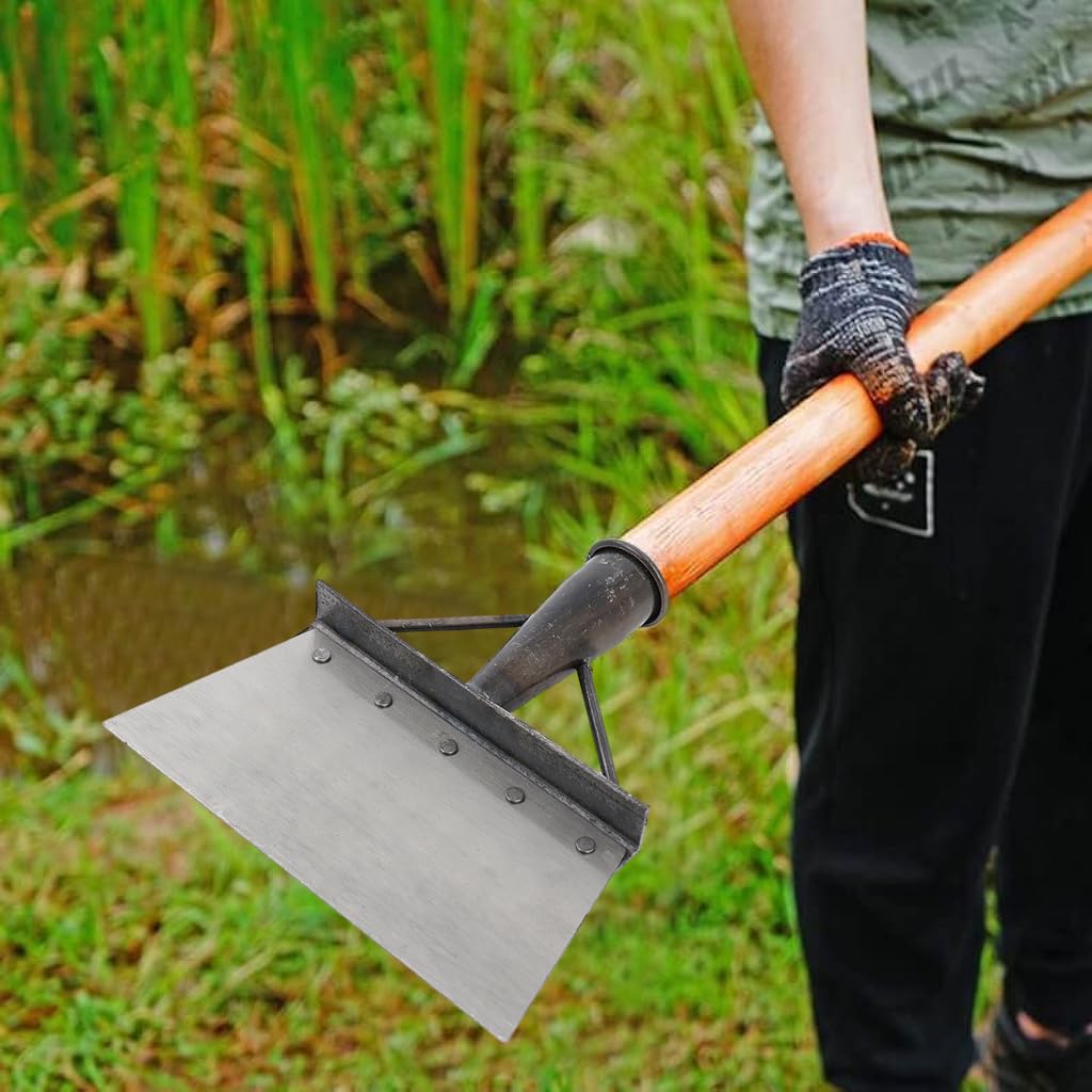 HASTHIP Gardening Rake for Weed Removal with 5.3 in 5 Tines and Ergonomic Handle | Carbon Steel Tool