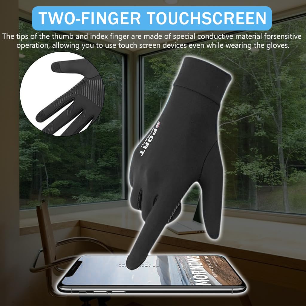 PROBEROS Sun Protection Riding Gloves for Outdoor Sports with Touch Screen Fingertips | Thermal Plush Liner Size L