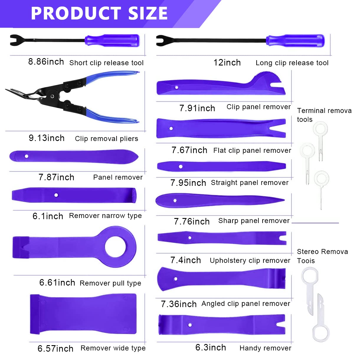 STHIRA Trim Removal Tool Kit for Car Panel Disassembly with 19 pcs Set and Ergonomic Nylon Tools | Includes Storage Bag
