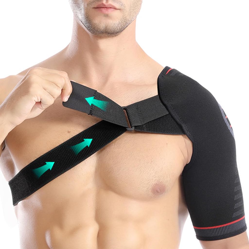 HANNEA Shoulder Brace for Rotator Cuff Recovery featuring Adjustable Straps and Breathable Mesh | Pain Relief Support for Men and Women