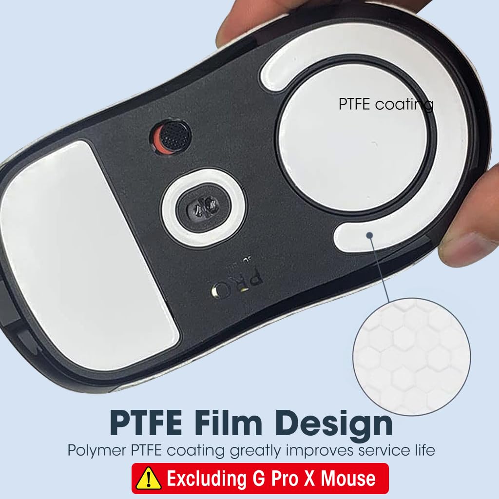 Zeitel Mouse Feet Skates for G Pro X Superlight featuring 0.7mm PTFE film and rounded edges