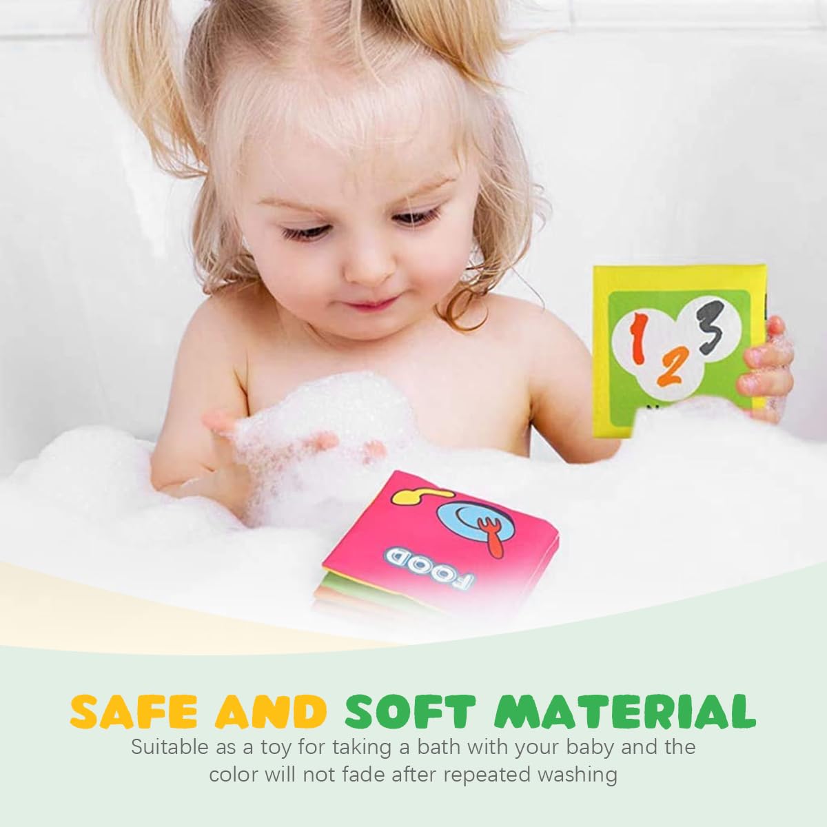 SNOWIE SOFT Baby Cloth Books for Early Learning with 18 Pcs Set and Squeaky Waterproof Pages | Safe Fabric Toys for 0–12 Month Toddlers