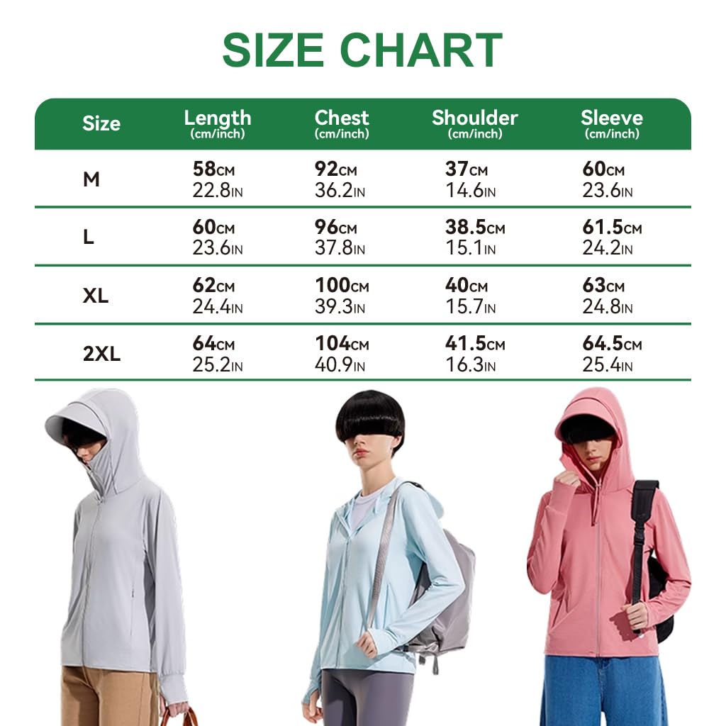Venzina Women’s UPF 50+ Sun Protection Jacket for Hiking with Detachable Brim Hood | Lightweight Blue UV Hoodie Featuring Thumbholes and Zip Pockets