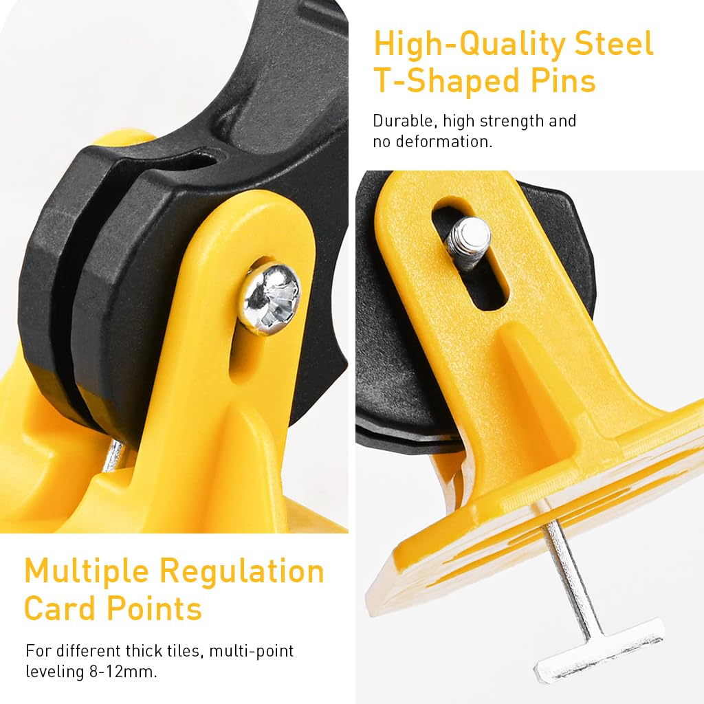 Serplex Tile Leveling Tools Kit 50 Pcs for Floor and Wall Use with T Steel Pins | Reusable