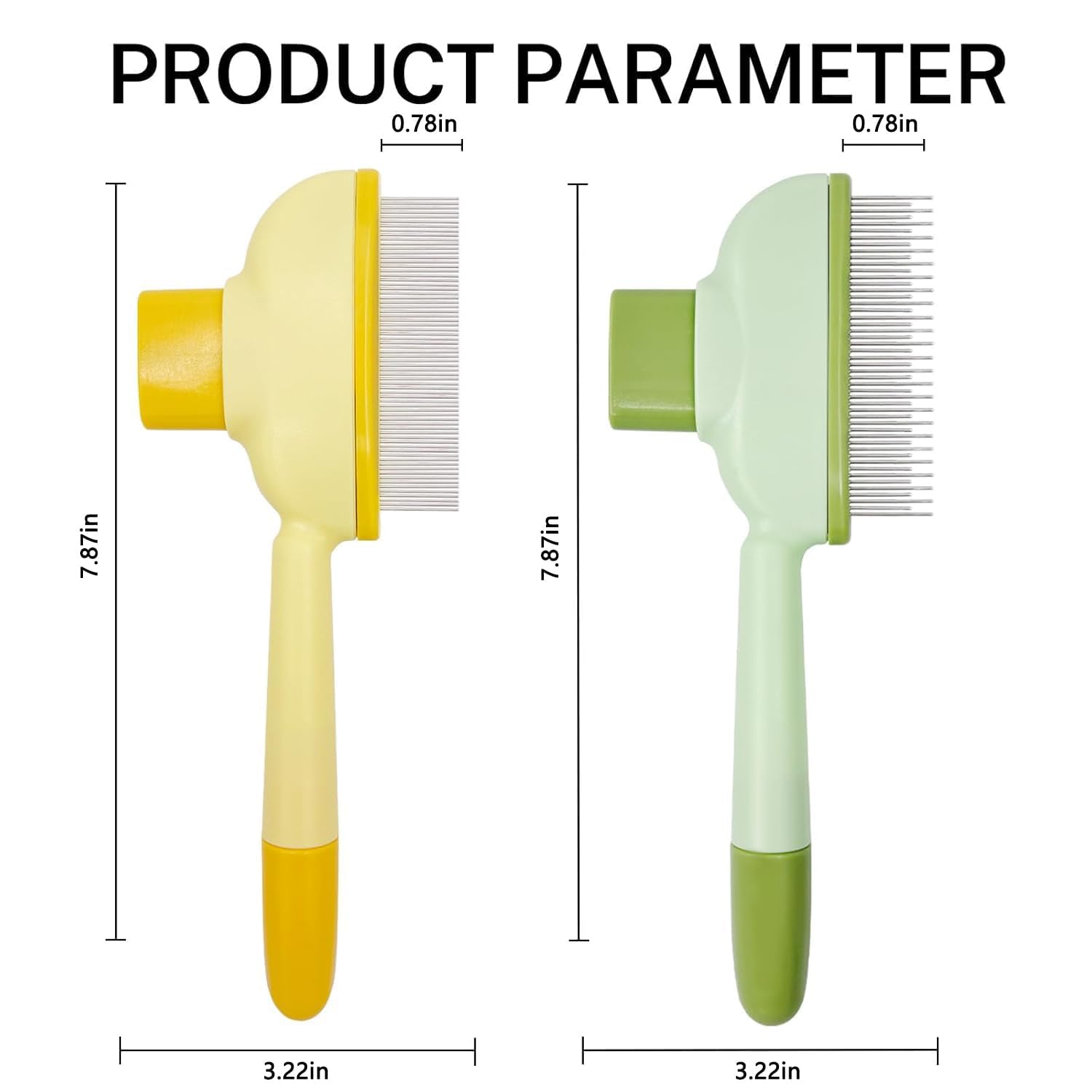 Qpets Flea and Tick Comb for Cats and Dogs with Dual‑Sided Stainless Steel Teeth | Self‑Cleaning Brush for Shedding and Healthy Coat