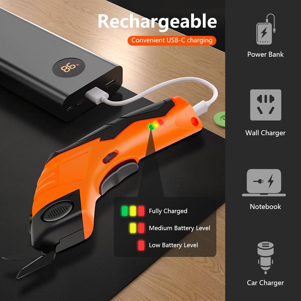 Serplex Electric Scissors for Crafts with 3.6V Power and Safe Lock | Tungsten Steel Blades