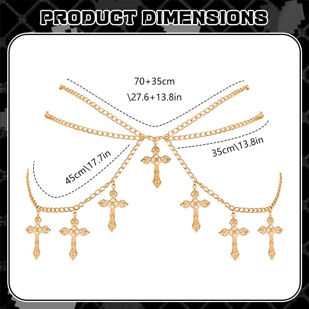 SANNIDHI Waist Chain for Women featuring Cross Tassel Pendant | Gothic Punk Belt for Dresses