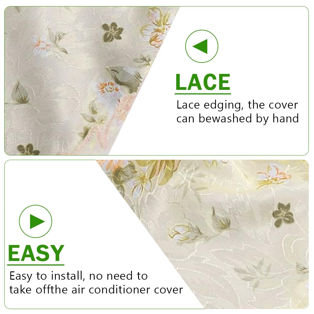 HASTHIP Air Conditioner Cover for 1–1.5p Units featuring Lace Floral Print Cloth | 2 Pack
