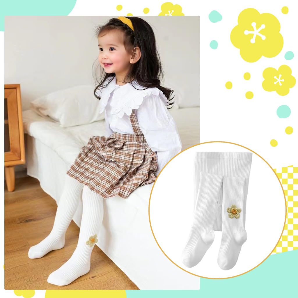 Zibuyu Toddler Girls Cable Knit Leggings for Fall and Winter with Bowknot & Flower Accents