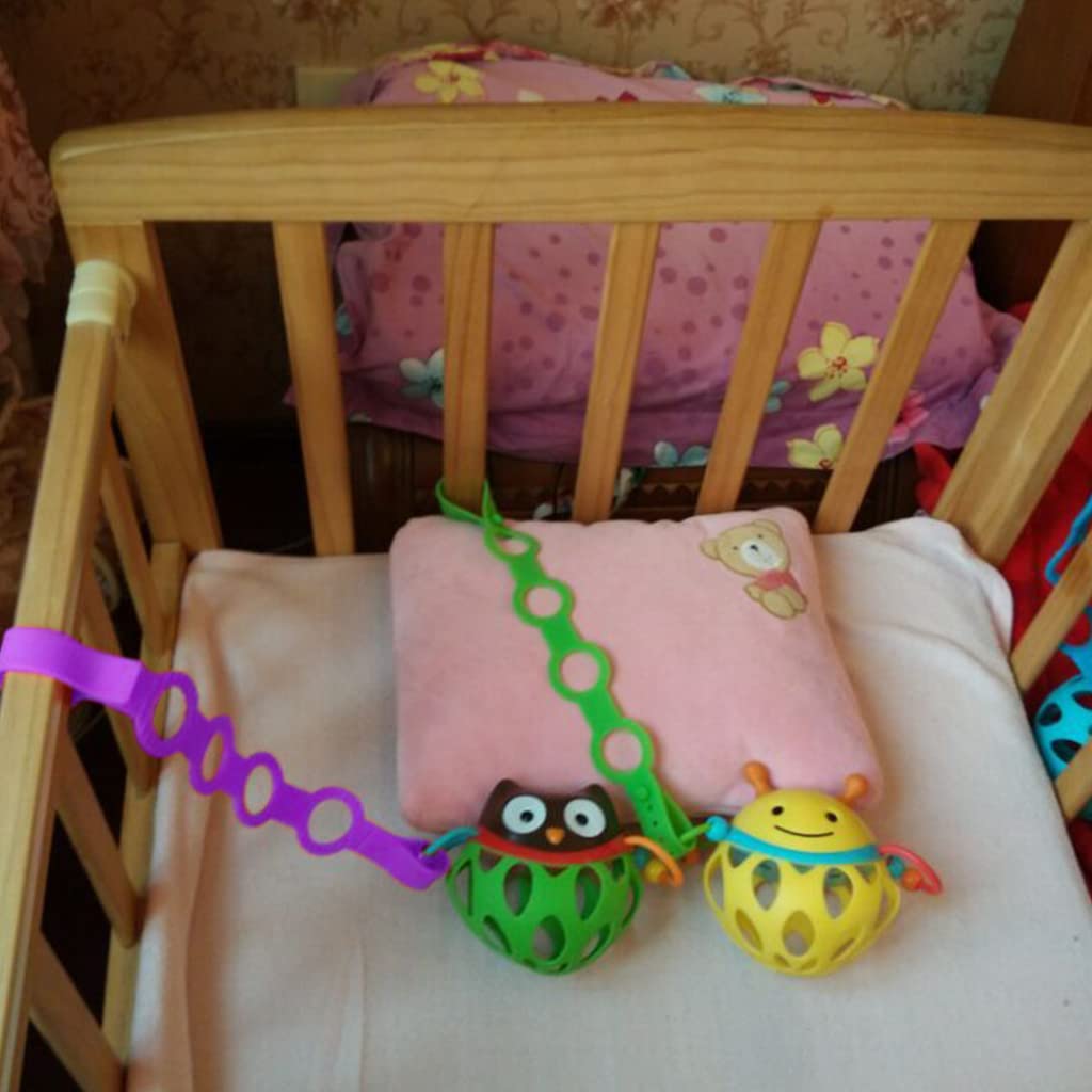 SNOWIE SOFT Pacifier Chain for Baby Strollers with Dual Head Closure Buckles 46cm Silicone Strap | Set of 2