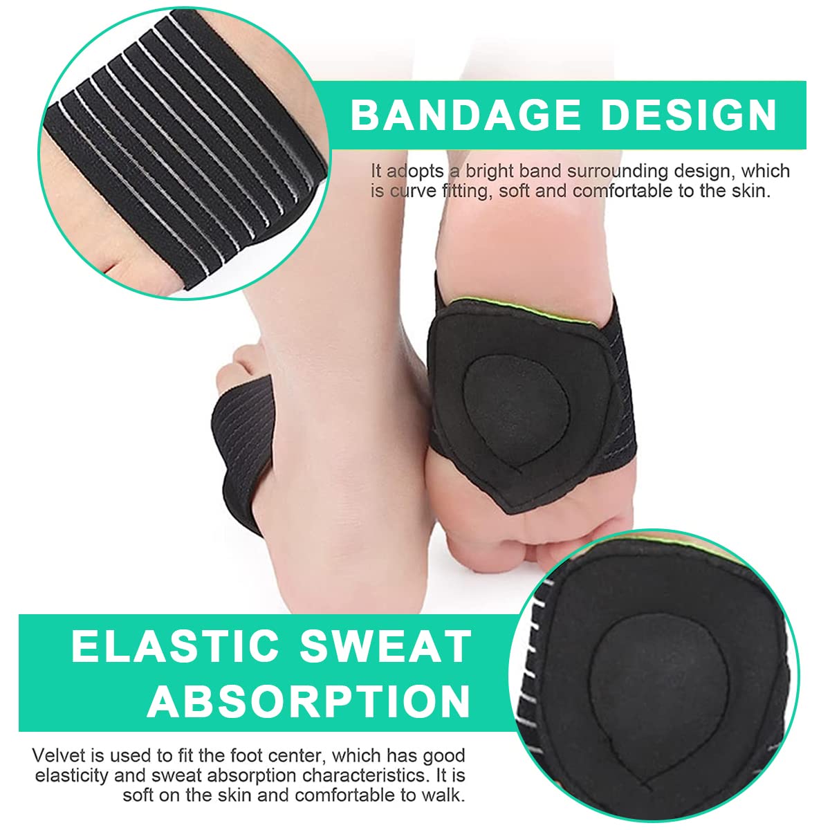 HANNEA Plantar Fasciitis Splint for Day and Night Pain Relief with 70°–90° Flexible Alloy Support | Includes Massage Ball and 2 Arch Pads