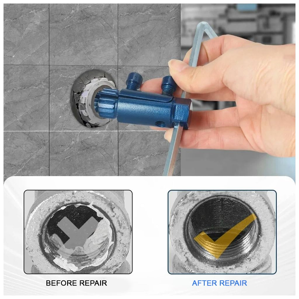 Serplex Faucet Angle Valve Broken Wire Extractor for 1/2 in and 1 in Threads with Dual Screw Design | Stainless Steel Tool
