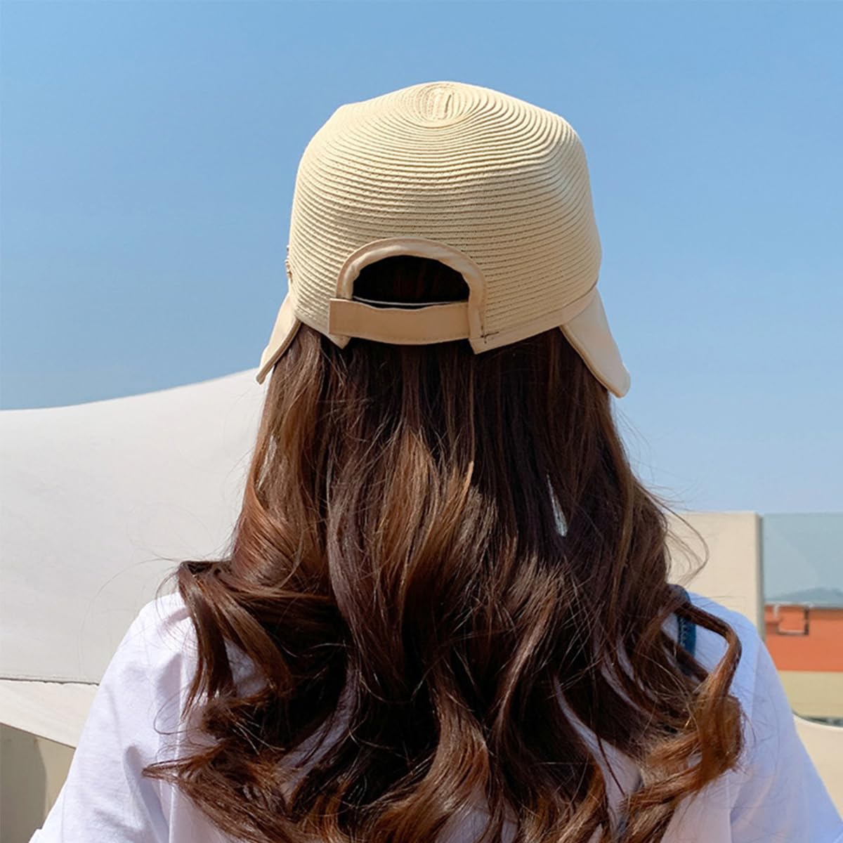 Venzina Straw Hat for Women featuring Wide Brim UPF50+ Sun Protection and Adjustable Fit