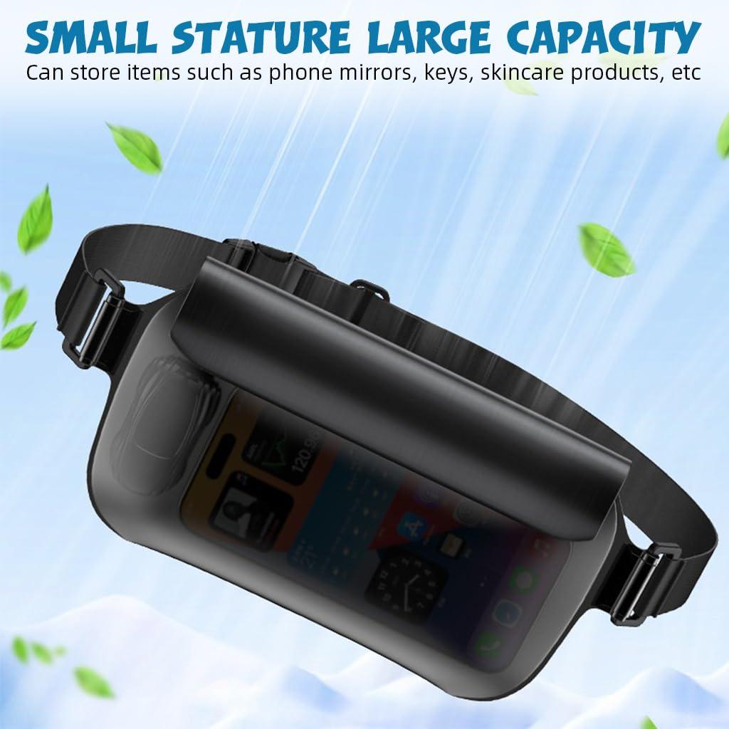 GUSTAVE Beach Waist Bag for Swimming 25x13cm with Double Zip Lock and Touch Screen TPU | 2 PCS