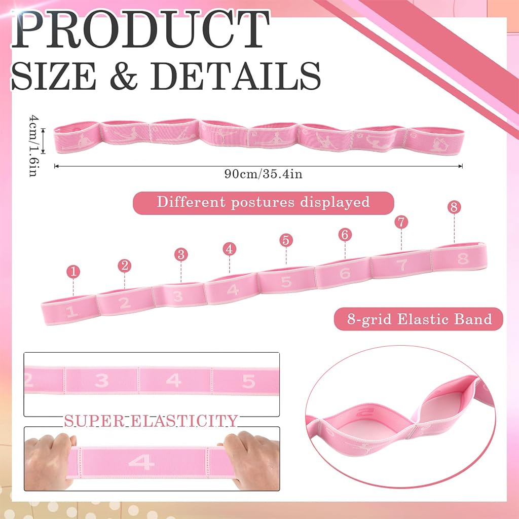 Proberos Yoga Stretching Strap for Physical Therapy and Pilates featuring 8-Loop Sectional Design