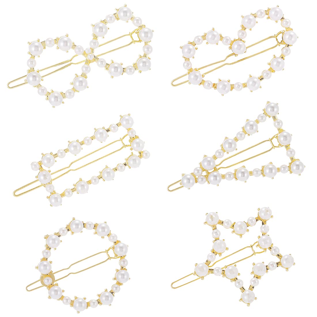 SANNIDHI 6Pcs Elegant Pearl Hair Clips for Women and Girl French Style Hair Charms Pearl Hair Accessories,Bobby Pin Girls Gifts