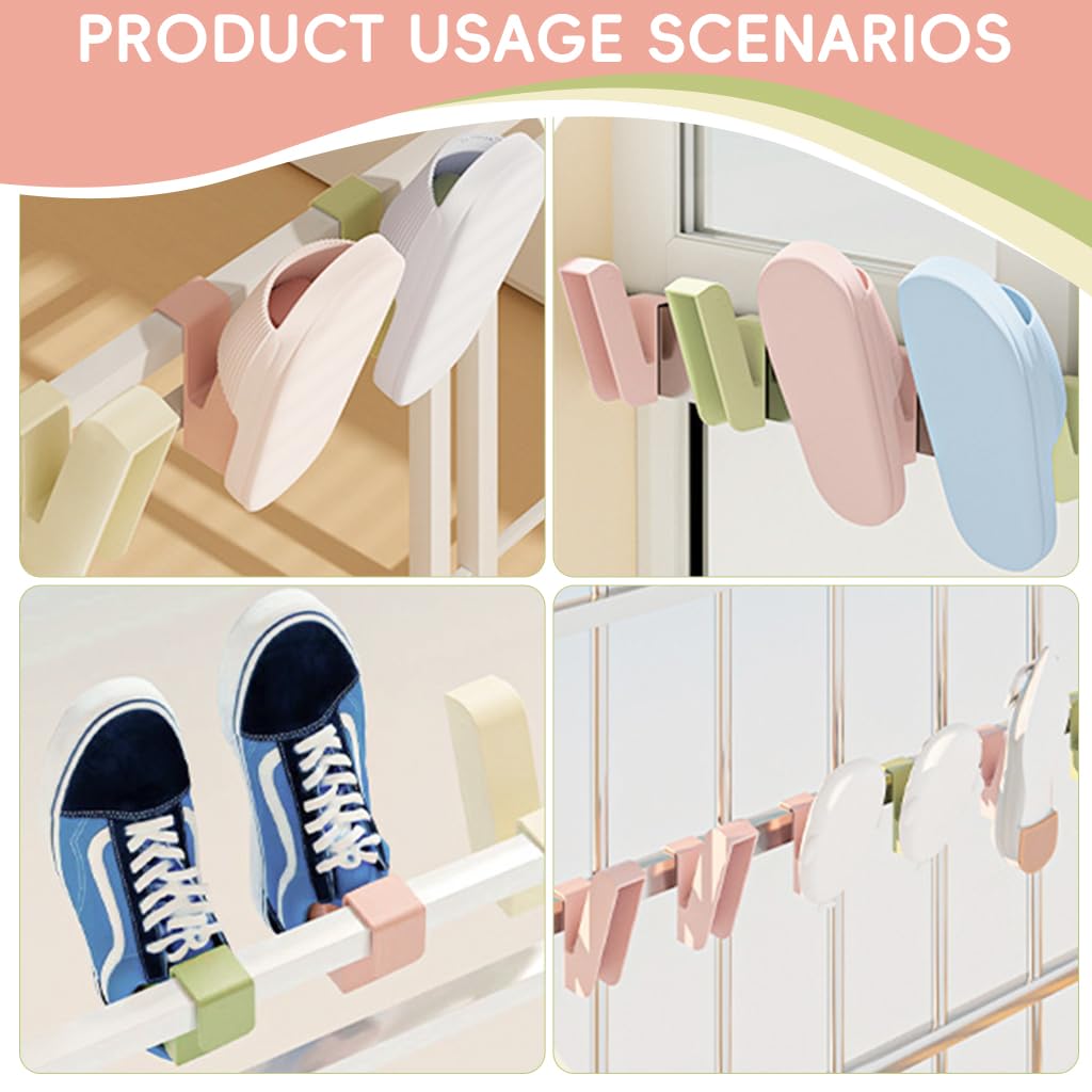 HASTHIP Shoes Drying Rack for Slippers and Heels with Non Slip Hanging Hooks | Space Saving Organizer