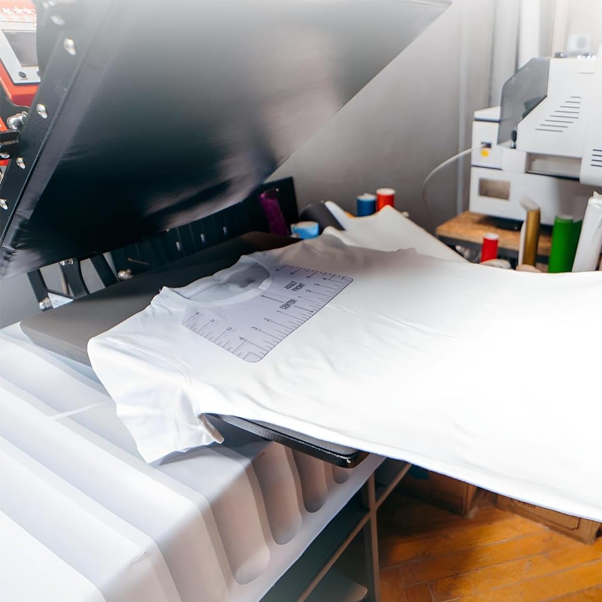 HASTHIP Tshirt Ruler Guide for Vinyl Alignment featuring Clear PVC Design | 24PCS Set for All T Shirt Sizes