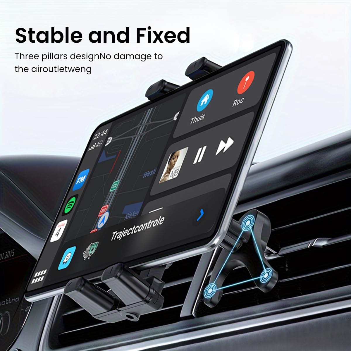 STHIRA Universal Phone Holder for Car Air Vent featuring 360° Rotation and Metal Hook Clamp | Fits 4.7–12.9 in Devices