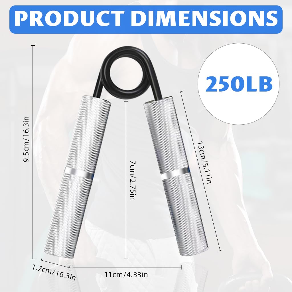 Proberos Grip Strengthener for Forearm Training with 250LB Resistance and Aluminum Alloy Spring