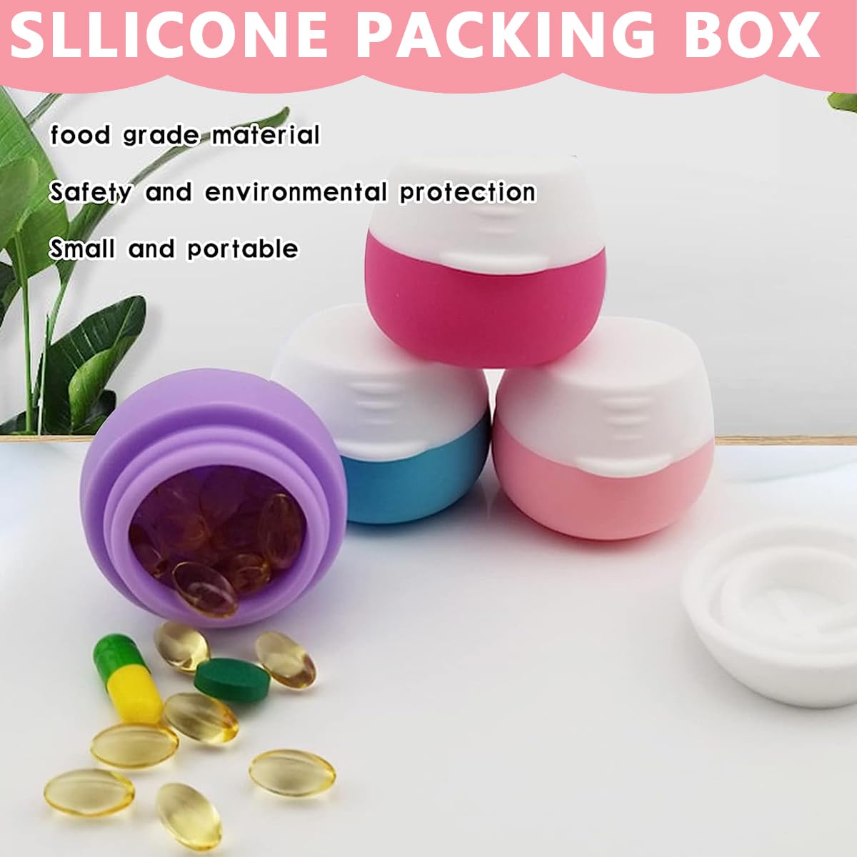 MAYCREATE Travel Containers for Cosmetics with Leakproof Lid featuring 4pcs 20ml Silicone Jars