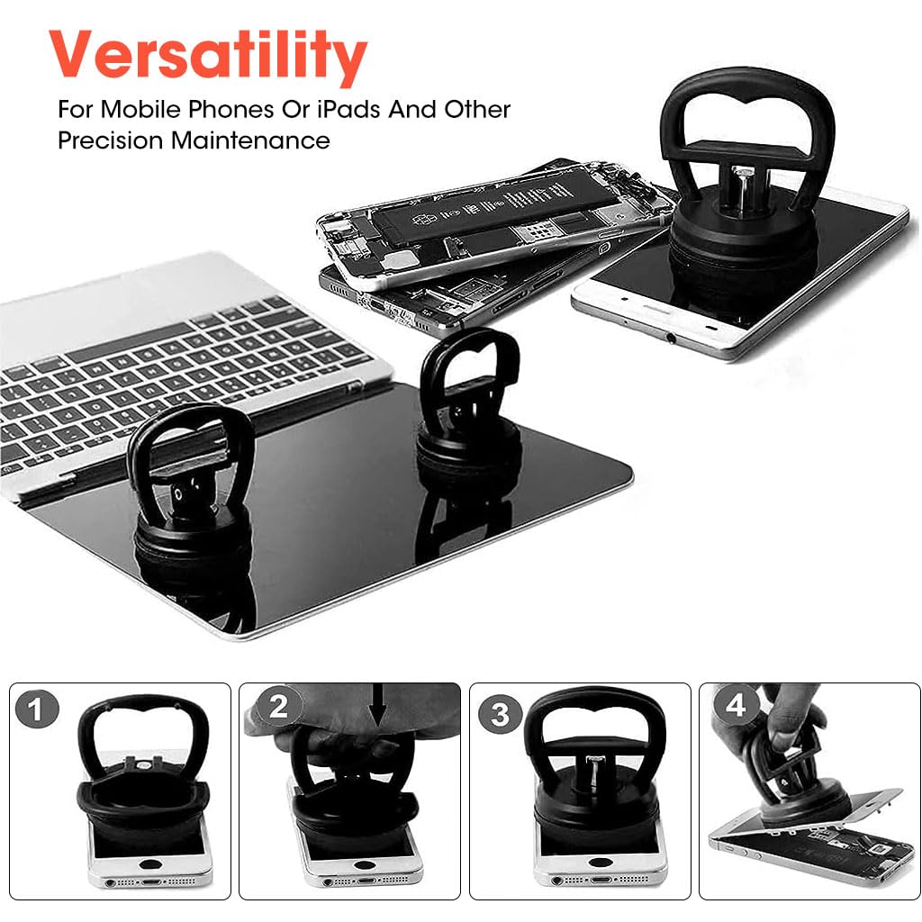 ZIBUYU Car Dent Remover Puller for Auto Body Repair with Dual Handles and 165 lb Suction Power | 3 Pack 11.8 cm and 5.7 cm PP PC TPR Construction