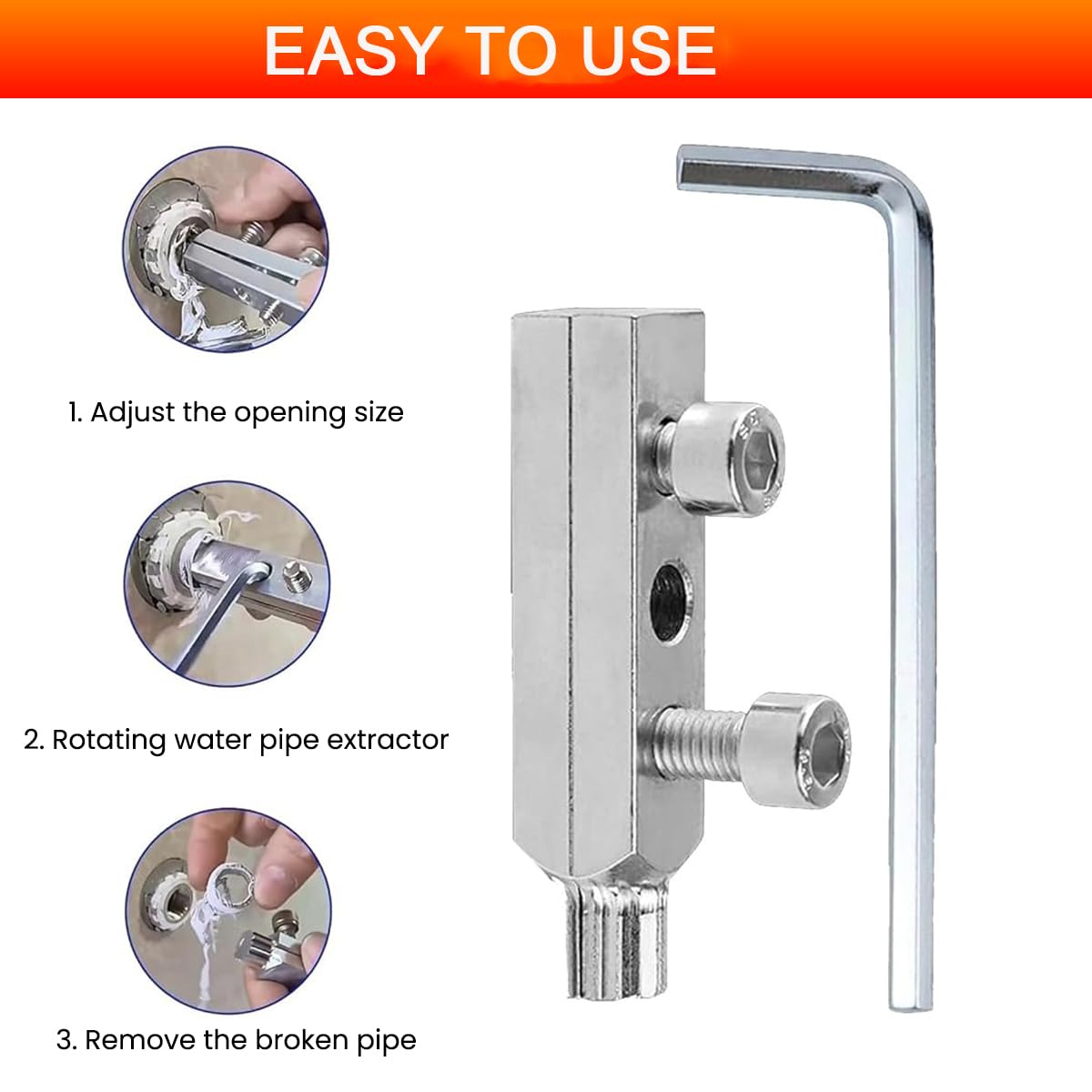 Serplex Faucet Angle Valve Extractor for 1/2 in and 3/4 in Threads with Dual Screw Holes | Stainless Steel