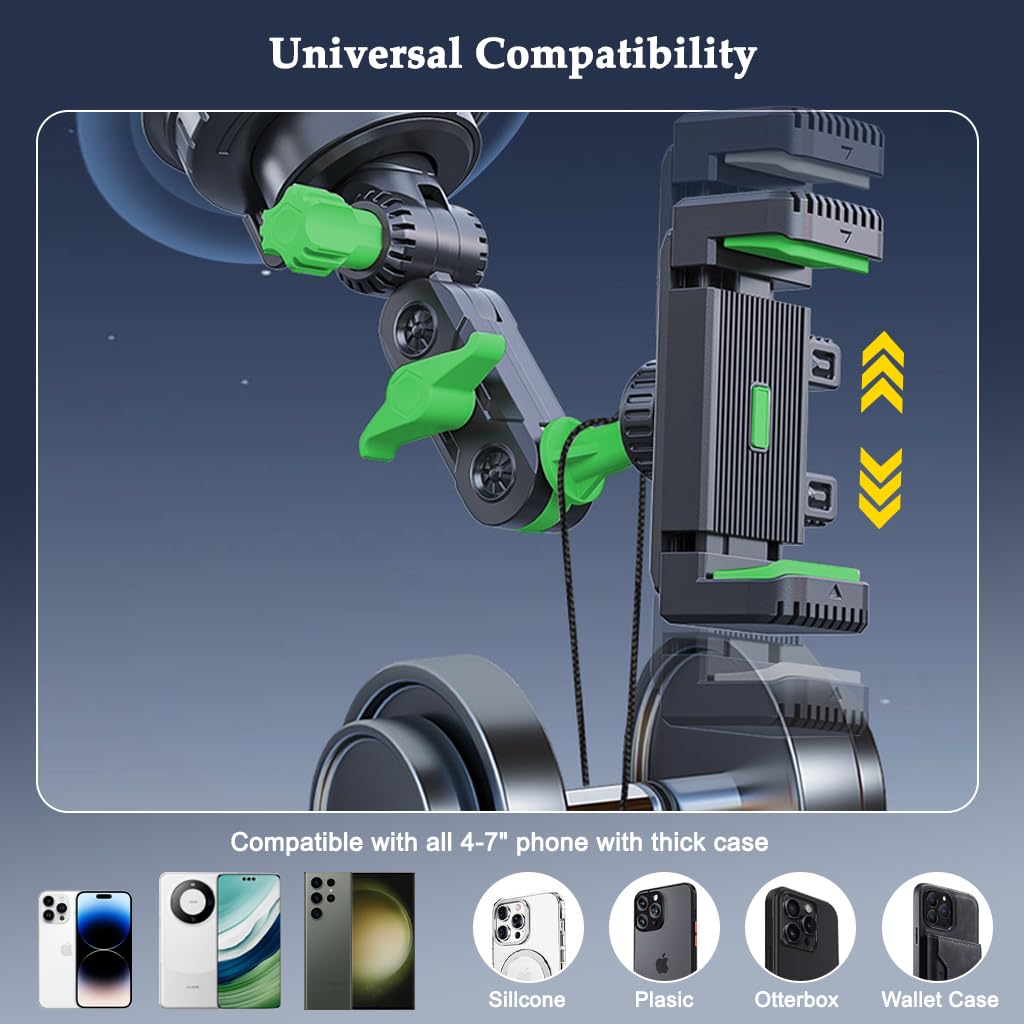 STHIRA Car Phone Holder for Windshield and Dashboard with 360° Rotation | PVC Mount