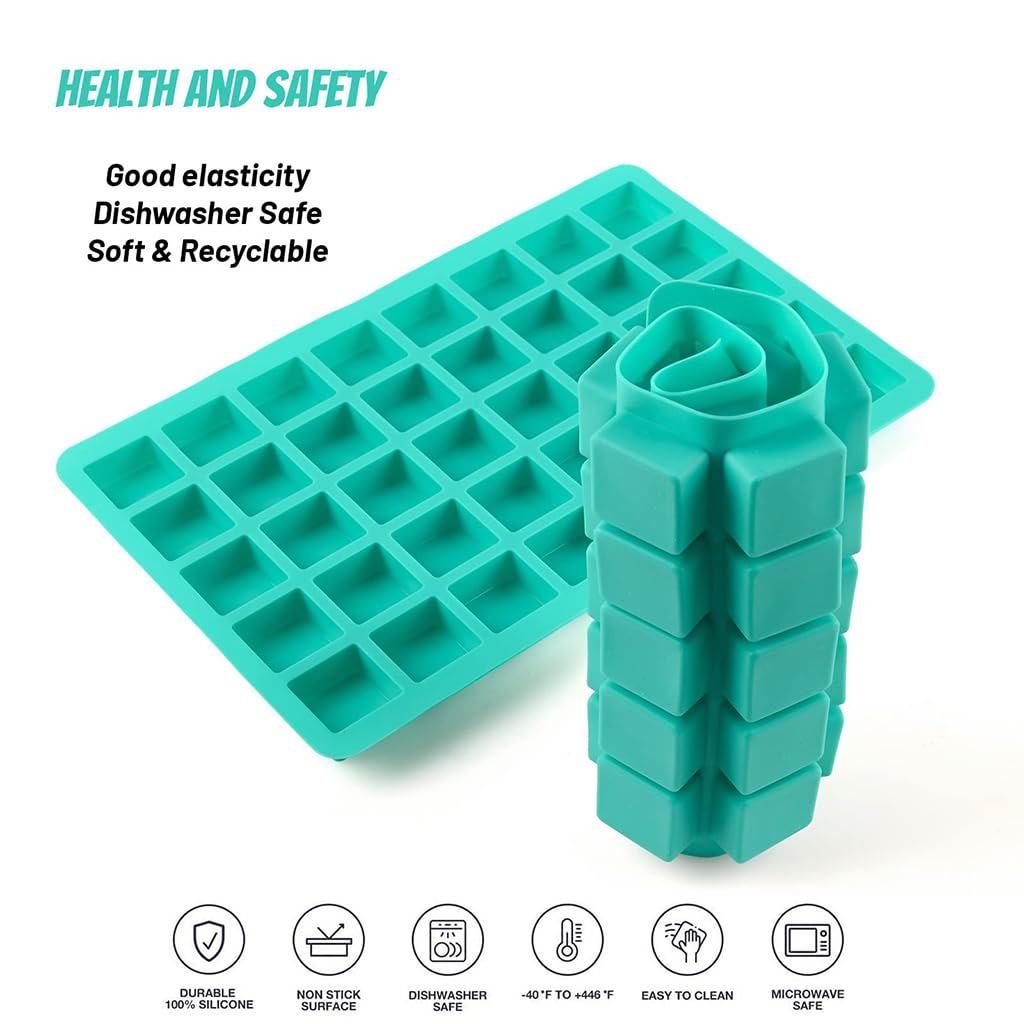 ZIBUYU Silicone Mould for Chocolate and Candy Making with 40 Square Cavities | Nonstick Food Grade Design