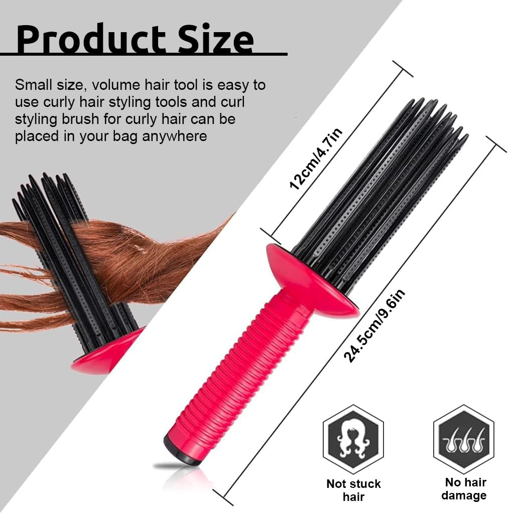 MAYCREATE Curly Hair Styler Tool for Hair Dryer with 17 Stick Air Volume Comb | 25 cm Heatless Resin Curling Comb