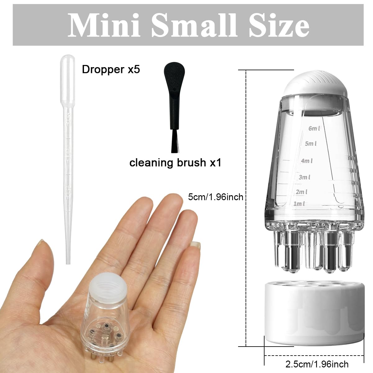 ZIBUYU Hair Oil Applicator Comb for Scalp Massage with 6ml Clear Bottle | Ball Tip Roller Tool for Even Oil Distribution