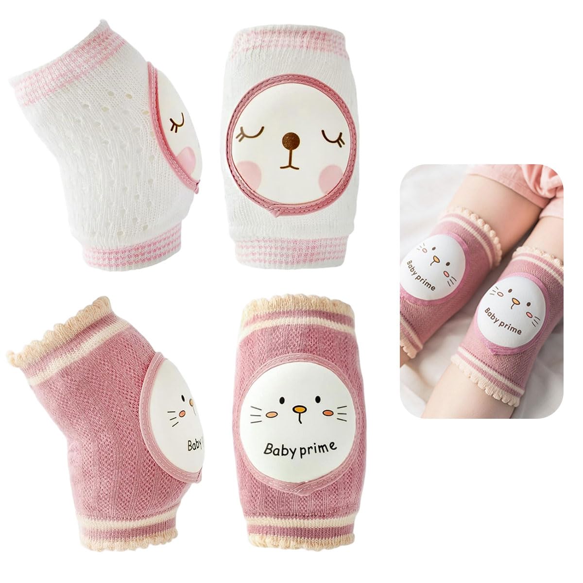 SNOWIE SOFT Baby Knee Pads for Crawling and Walking Practice featuring Breathable Stretchy Mesh | 2 Pairs for Toddlers 1–4 Years